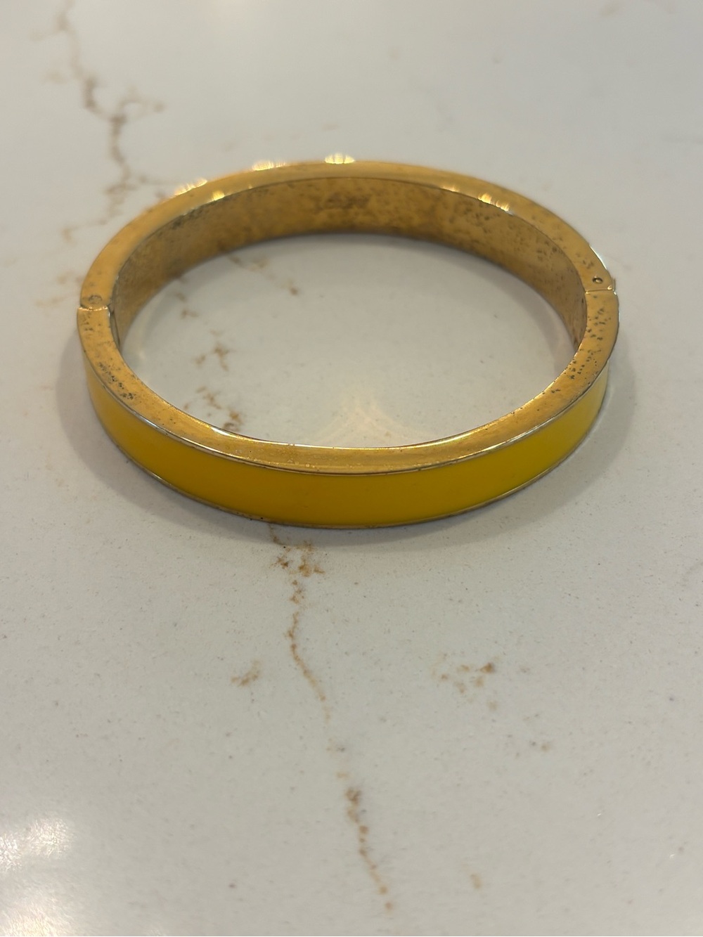J. Crew Yellow Enamel Gold-Tone Bangle Bracelet